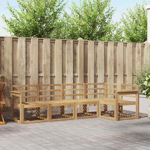 vidaXL Outdoor-Sofagarnitur 5 pcs Weiß Massivholz Akazie 3387618