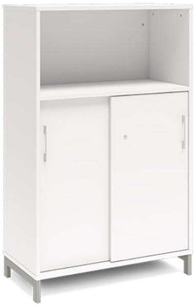 Büroschrank DNA 800x1275 mm Weiß/Weiß Schiebetür 3A4 Bild 1