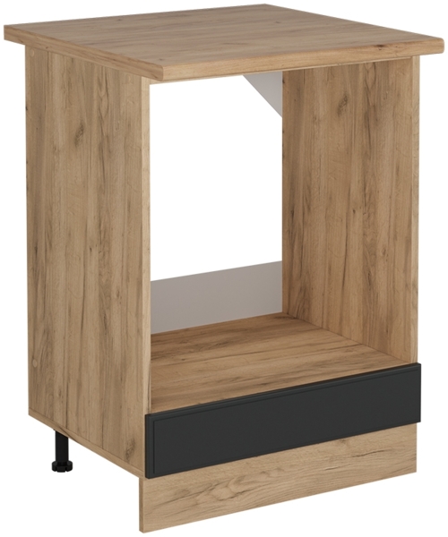 Herdumbauschrank R-Line Anthrazit Landhaus 60 cm , AP Eiche Vicco