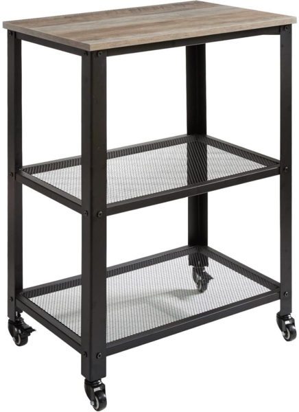 Servierwagen Rollwagen Küchenregal 3 Ablagen Stahl 60x40x81cm IBUYKE