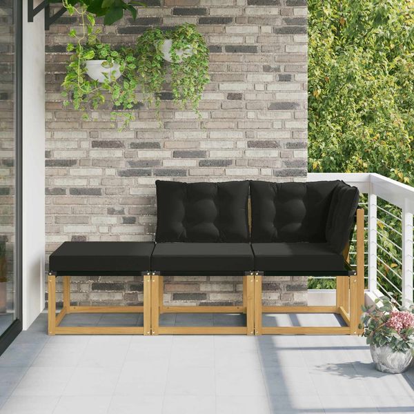 vidaXL Sectional Sofa Einheiten mit Kissen 3 Stück Weiß 901631