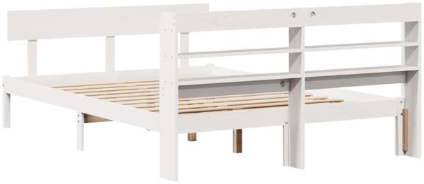 vidaXL Massivholzbett ohne Matratze Weiß 150x200 cm Kiefernholz 3306622 Bild 6