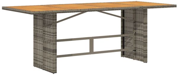 vidaXL Gartentisch mit Akazienholz-Platte Grau 190x80x75cm Poly Rattan 365601 Bild 6