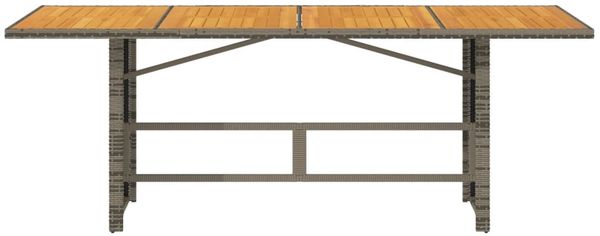 vidaXL Gartentisch mit Akazienholz-Platte Grau 190x80x75cm Poly Rattan 365601 Bild 4