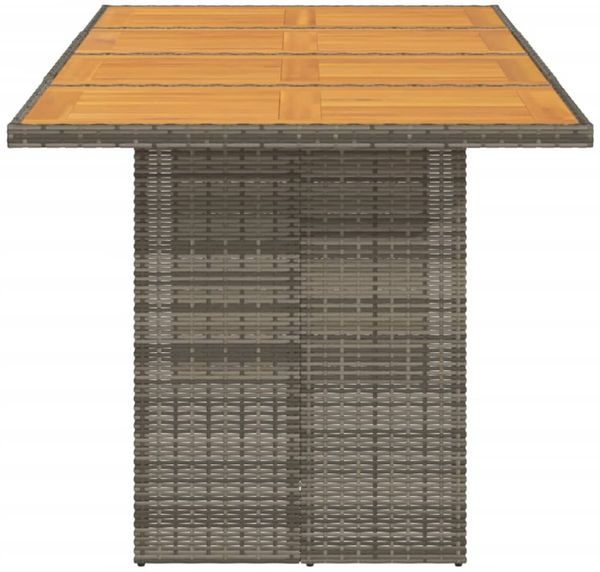 vidaXL Gartentisch mit Akazienholz-Platte Grau 190x80x75cm Poly Rattan 365601 Bild 5
