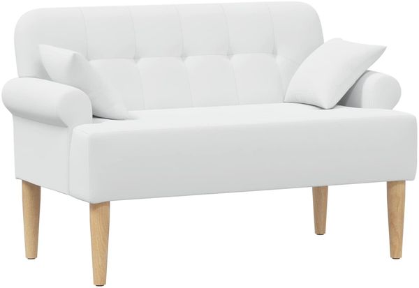 vidaXL Zweisitzer mit Knopfheftung Weiß 120 x 65 x 79 cm Stoff 42041819 Bild 2