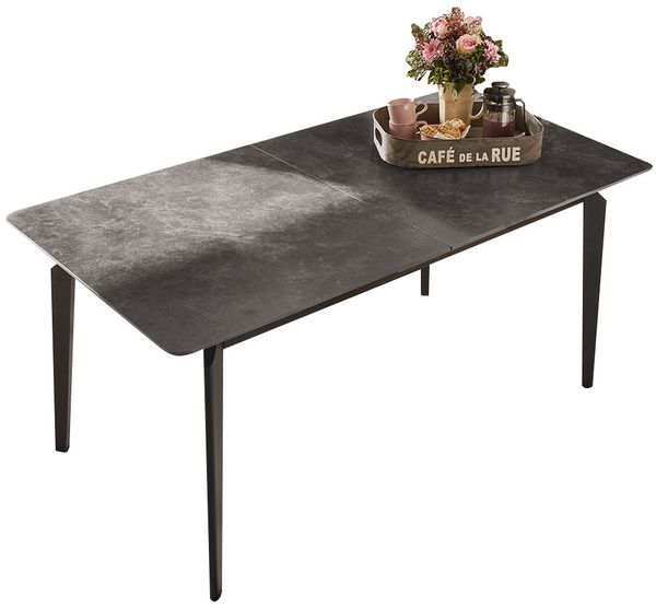 Ausziehtisch Jolina / Javier, Schwarz, 160 x 76 x 90 cm