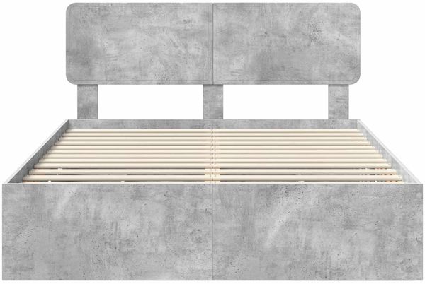 vidaXL Bettrahmen mit Schubladen Betongrau 160 x 200 cm Holzwerkstoff 3412167 Bild 8