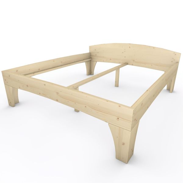 Holzbett (Fichte) "Rosi" 200 x 220 cm 58 cm mit Kopfteil Massivholzbett Bett