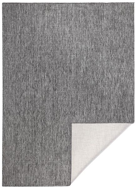 In- & Outdoor Wendeteppich Uni Miami Grau Creme - 80x350x0,5cm