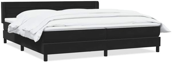 vidaXL Boxspringbett mit Matratze Schwarz 180x210 cm Samt 3318209 Bild 1