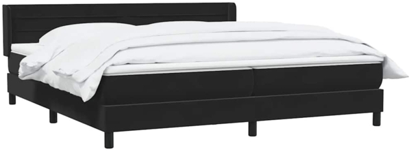 vidaXL Boxspringbett mit Matratze Schwarz 180x210 cm Samt 3318209 Bild 2