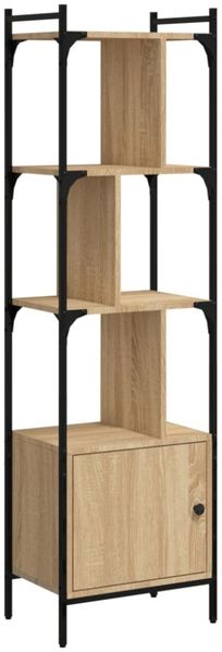 vidaXL Bücherregal mit Tür Sonoma-Eiche 44,5x30x154,5 cm Holzwerkstoff 833354