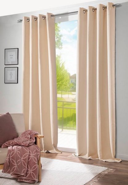 DecoHome24 Gardine Brillant (2 St), Ösen, blickdicht, blickdicht