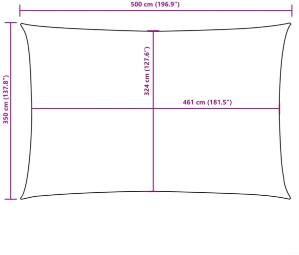 vidaXL Sonnensegel Oxford-Gewebe Rechteckig 3,5x5 m Braun 135820 Bild 10