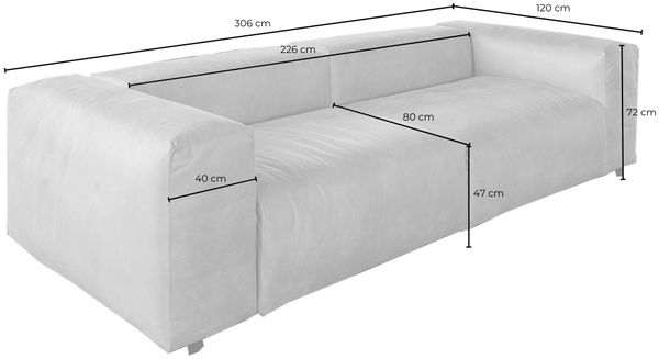 KAWOLA Sofa MIA Modulares Sofa 6-tlg. Lederfaserstoff cognac 72 x 120 x 306 cm Bild 10