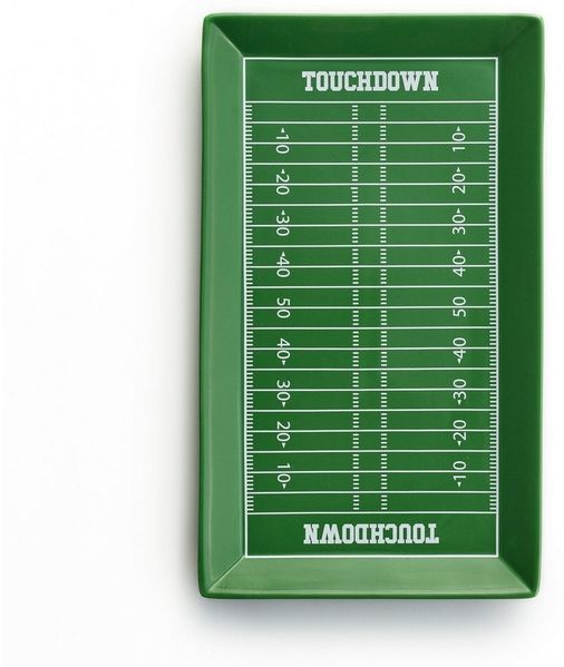 40YARDS Teller American Football Spielfeld Teller / Servierplatte für Burger, Pommes, (1 St), Handgefertigt aus Keramik