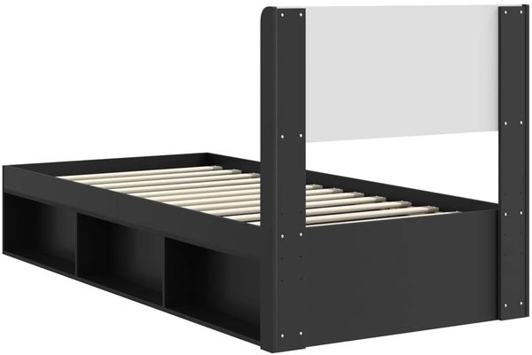 vidaXL Bettgestell mit Stauraum und Kopfteil Schwarz 90 x 190 cm 3414260 Bild 7