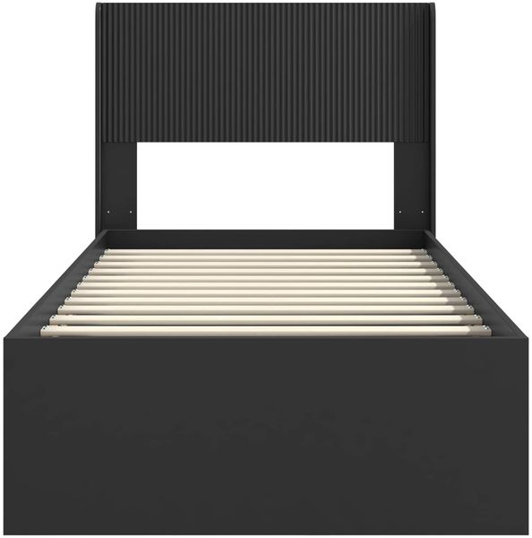 vidaXL Bettgestell mit Stauraum und Kopfteil Schwarz 90 x 190 cm 3414260 Bild 5