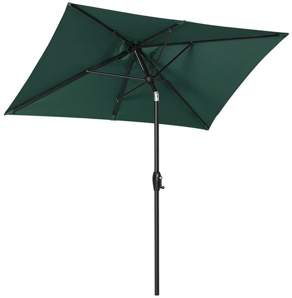 Sekey Sonnenschirm mit Kurbel und UV50+, knickbar, Aluminium grün, 210 × 140 cm