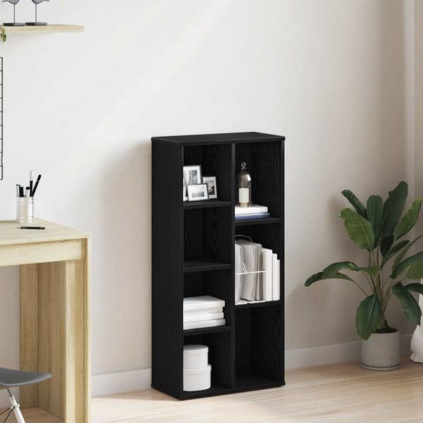 vidaXL Bücherregal Schwarz Eichen-Optik 50x25x104 cm Holzwerkstoff 862470