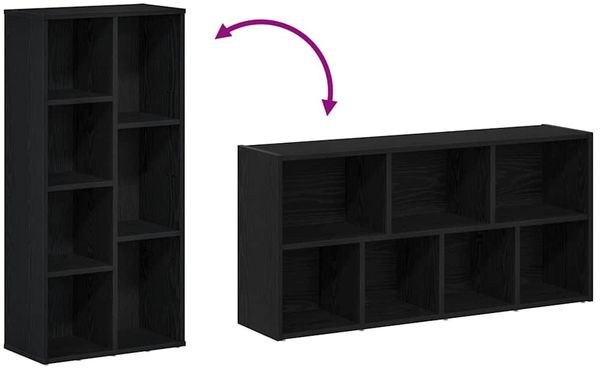 vidaXL Bücherregal Schwarz Eichen-Optik 50x25x104 cm Holzwerkstoff 862470 Bild 8