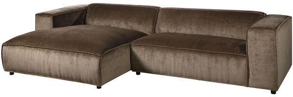 Ecksofa 304x164x69 Ottomane links Cord taupe VALENCIA