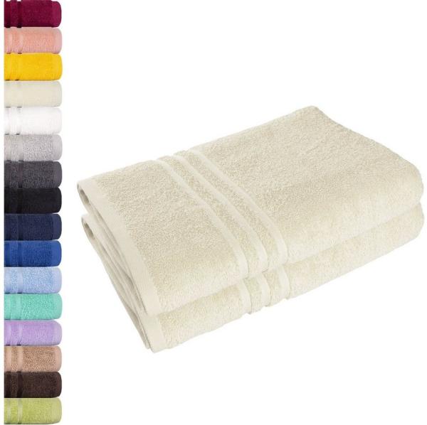 Lavea 2er Set Duschtuch 70x140cm, Frottierserie Elena, Creme