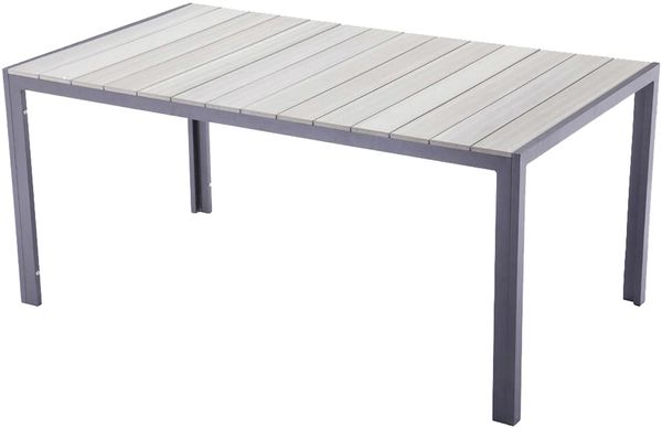 Gartentisch LINA rechteckig - Kunststoff, Hellgrau, 150x90x72cm | Terrassentisch Wetterfest Outdoor Tisch