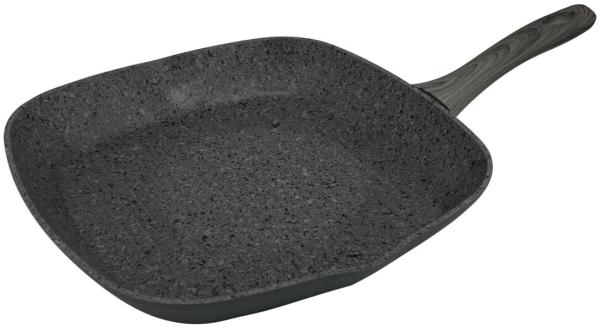 Grillpfanne in Schwarz 28x28 cm Bratpfanne geeignet für alle Herdarten Antihaft