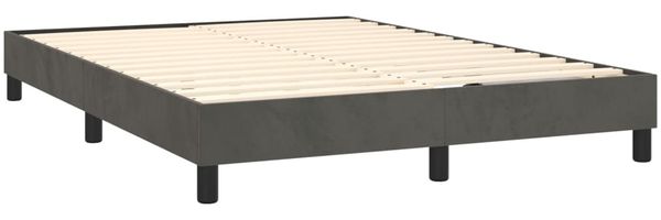 vidaXL Boxspringbett mit Matratze & LED Dunkelgrau 140x190 cm Samt 3134400 Bild 5