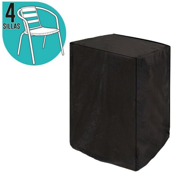 Bigbuy Gartenmöbel-Schutzhülle Schutzhülle Für Stühle Schwarz PVC 66 x 66 x 109 cm