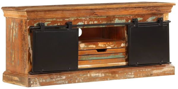 TV-Schrank, TV-Lowboard 110x30x45 cm Altholz Massiv