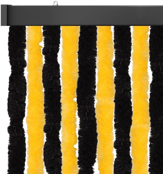 Flauschvorhang 80x185 cm, 80x200 cm, 80x220cm, perfekter Insekten- und Sichtschutz für Ihre Balkon- und Terrassentür, viele Farben Unistreifen schwarz - gelb 80x185 cm