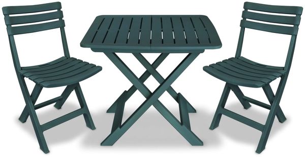 vidaXL 3-tlg. Bistro-Set Klappbar Kunststoff Grün 43582