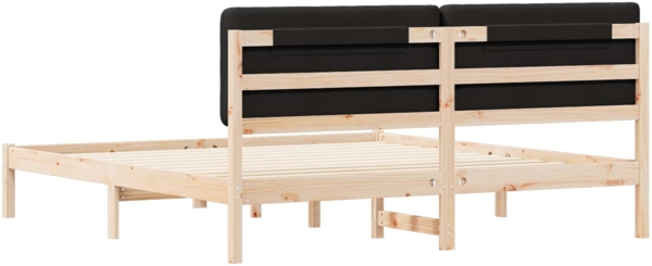 vidaXL Bettgestell mit gepolstertem Kopfteil Schwarz 180 x 200 cm 877891 Bild 6