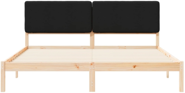 vidaXL Bettgestell mit gepolstertem Kopfteil Schwarz 180 x 200 cm 877891 Bild 4