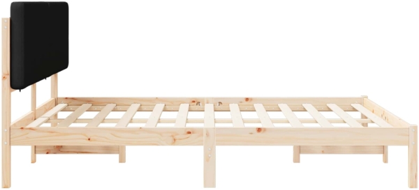 vidaXL Bettgestell mit gepolstertem Kopfteil Schwarz 180 x 200 cm 877891 Bild 5