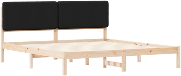 vidaXL Bettgestell mit gepolstertem Kopfteil Schwarz 180 x 200 cm 877891 Bild 3