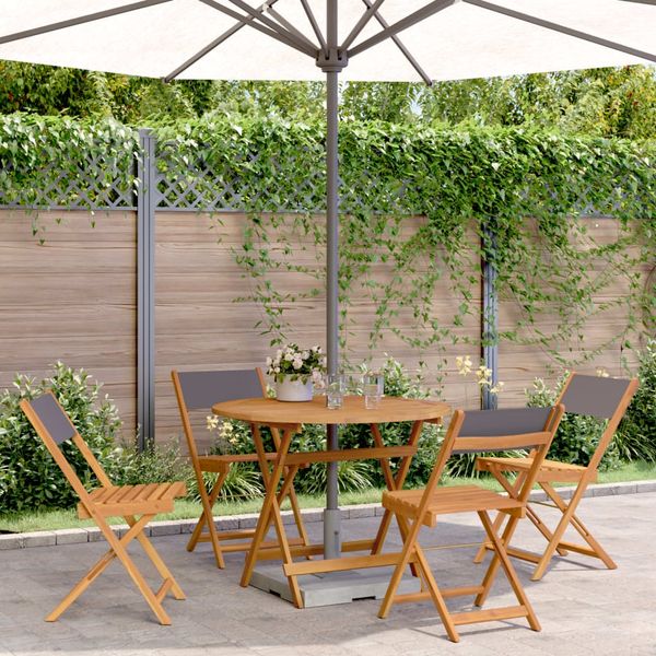 vidaXL 5-tlg. Garten-Essgruppe Stoff und Massivholz Anthrazit 3281773