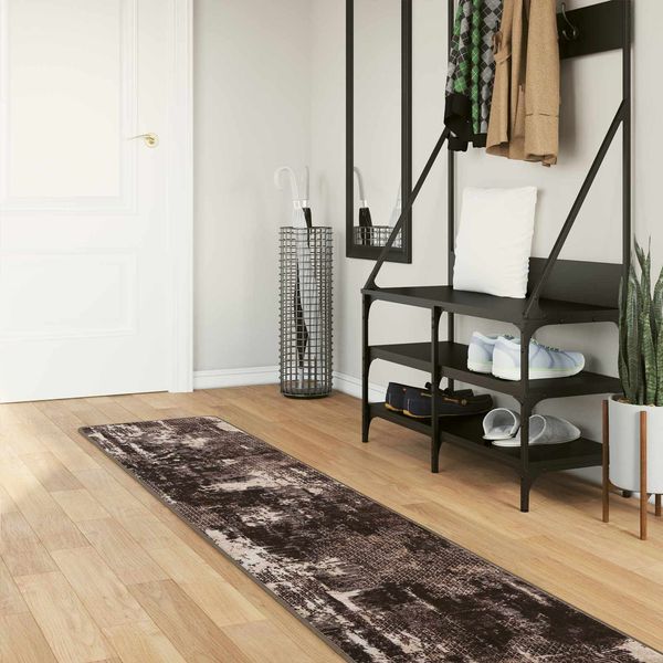 vidaXL Teppichläufer MARSA Schwarz 50x250 cm Polyester und PVC 42023369