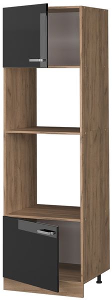 Mikrowellenschrank R-Line Schwarz Hochglanz 60 cm Vicco Bild 4