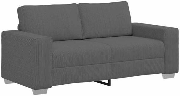 vidaXL Zweisitzer-Sofa Dunkelgrau 140 cm Cordstoff 4105201