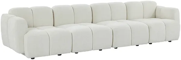 Vente-unique - CARLIVI Sofa Stoff Weiß - B 92 cm x H 73 cm x L 336 cm