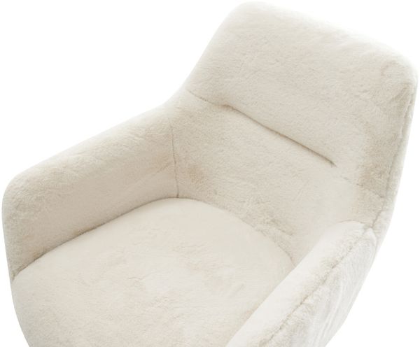 Esszimmerstuhl Pejo-Flex Plüsch Creme-Weiß 4-Fuß konisch Edelstahl Taschenfederkern Bild 4