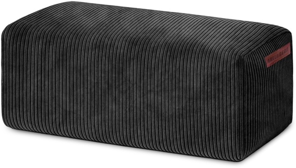 Green Bean® Indoor Sitzhocker Pouf 70x33x28cm EPS-Perlen Füllung & Cordstoff Kuschelig Weich Waschbar - Drinnen Bodenkissen Liegekissen Sitzkissen Sitzhocker Relax-Sessel Kinder Erwachsene Stoff Schwarz