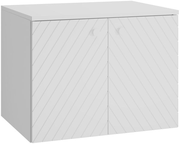 Waschtischunterschrank Orlando - 60 x 44 x 46 cm - Hochglanz Weiß - Badmöbel - Waschbeckenunterschrank