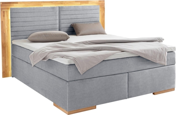 Places of Style Boxspringbett Cup, mit LED-Beleuchtung, Massivholzrahmen und Topper, in 2 Härtegraden Bild 2