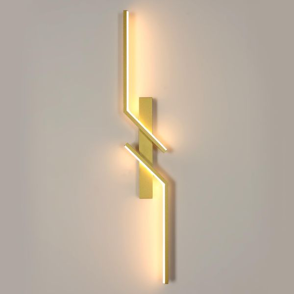 Goeco LED Wandlampe Innen 81CM, 24 W 2700LM Moderne LED Wandleuchte 2 Fimmige 3000K Warmes Licht, Lang Wandbelechtung Wandlicht für Flur Treppenhaus Wohnzimmer Schlafzimmer, Gold