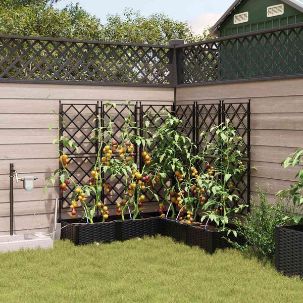 vidaXL Garten-Pflanzgefäß 5 pcs Schwarz 120 x 120 x 126 cm Kunststoff 42002855